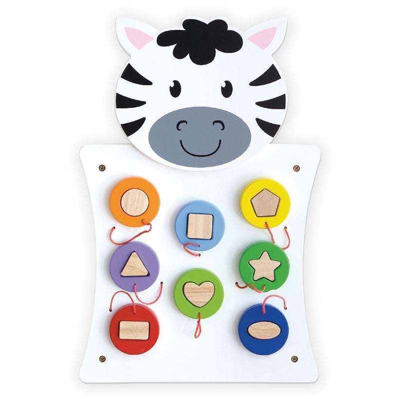 SPARK & WOW Zebra Activity Wall Panel | Ages 18m+ | Montessori Sensory Wall Toy | Nesting Shape Activity | Busy Board | Toddler Room Decor - Image 1
